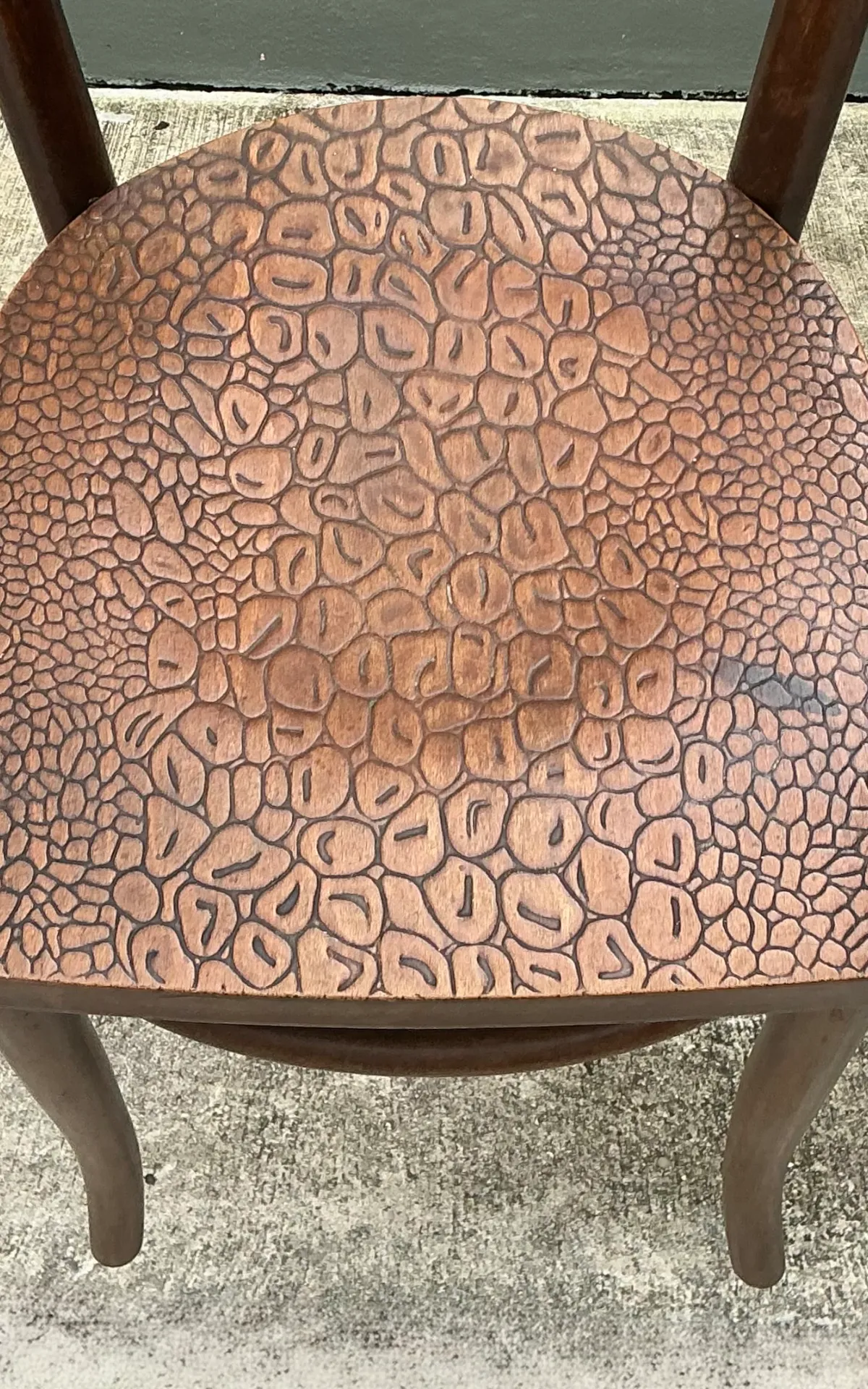 Vintage Carved Crocodile Wood Dining Chairs - A Pair — additional photo 2