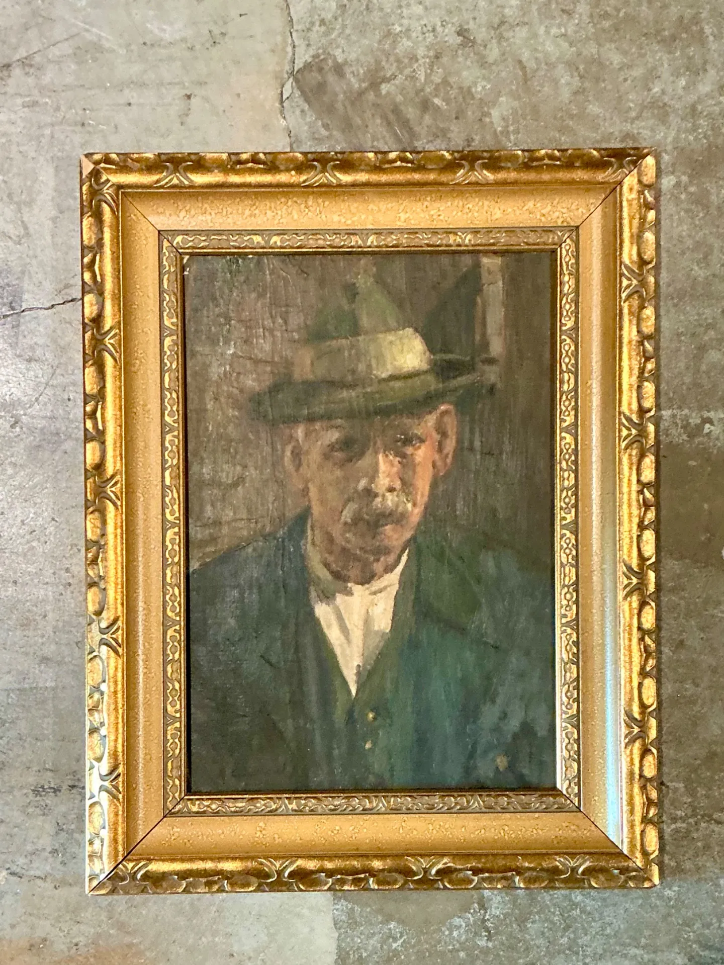 Vintage Framed Oil Portrait on Canvas — additional photo 7