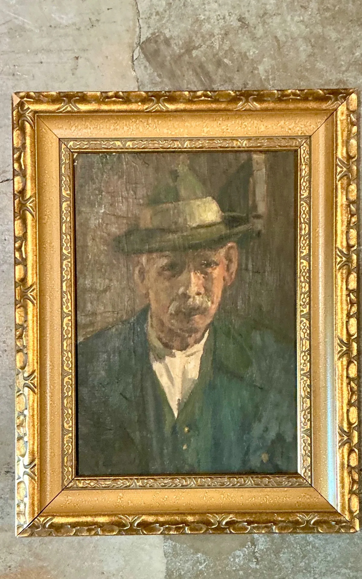 Vintage Framed Oil Portrait on Canvas — additional photo 7
