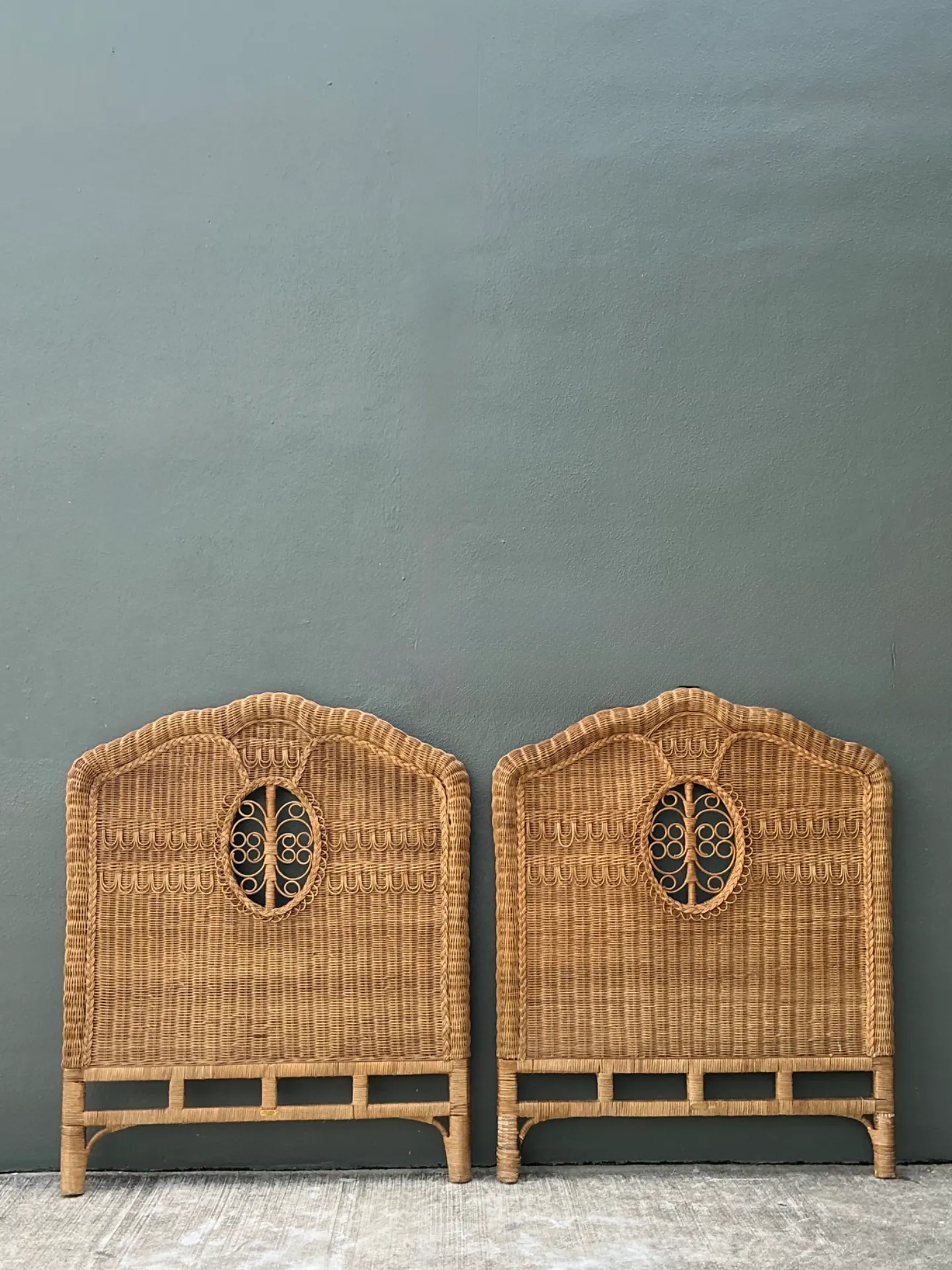 Vintage Ralph Lauren Rattan Twin Headboards - A Pair — additional photo 3