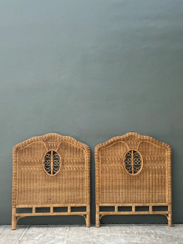 Vintage Ralph Lauren Rattan Twin Headboards - A Pair — additional photo 3