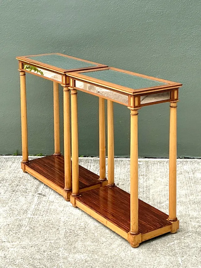 Vintage Inset Mirror Side Tables - A Pair — additional photo 4