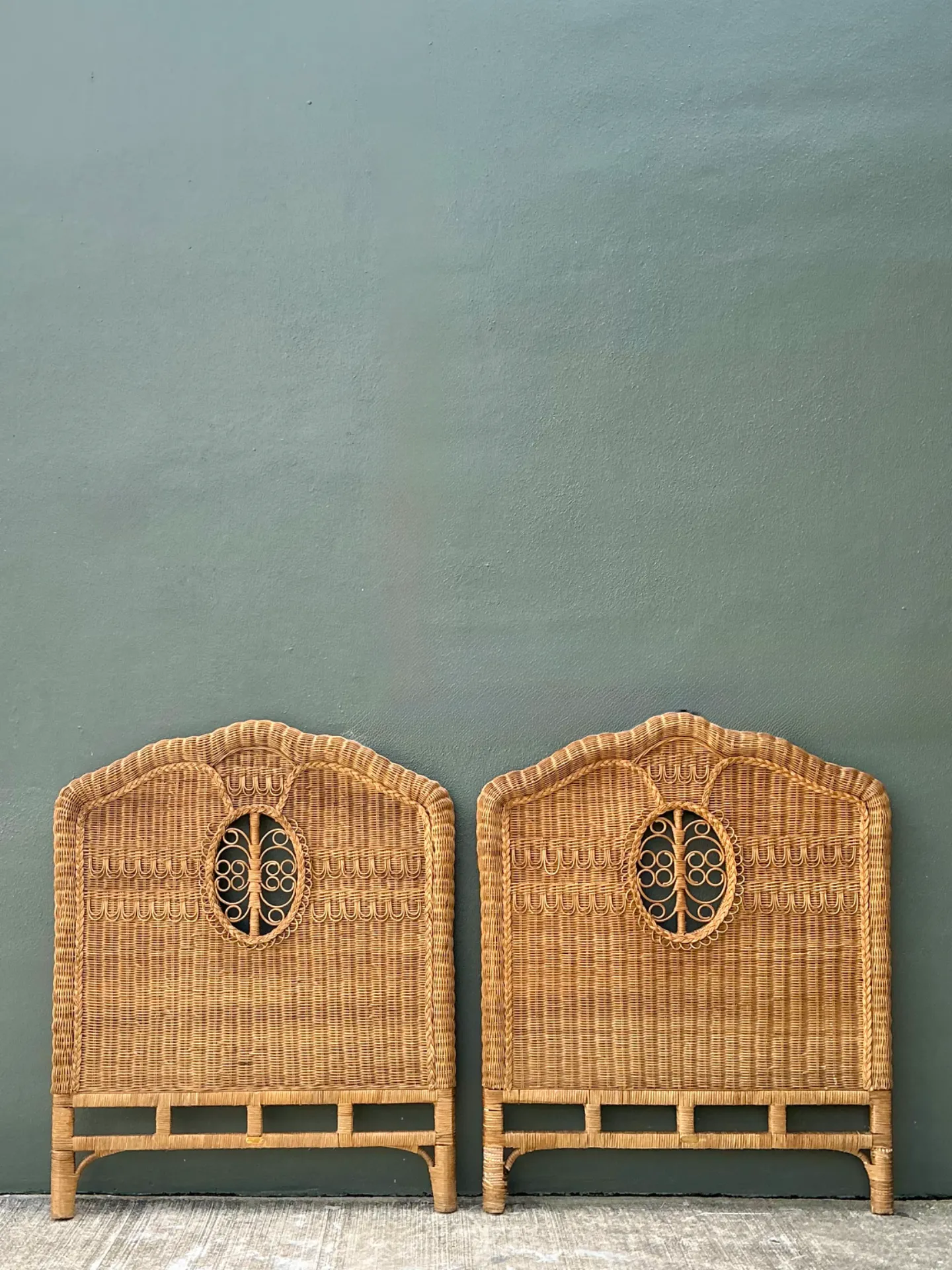Vintage Ralph Lauren Rattan Twin Headboards - A Pair — additional photo 4