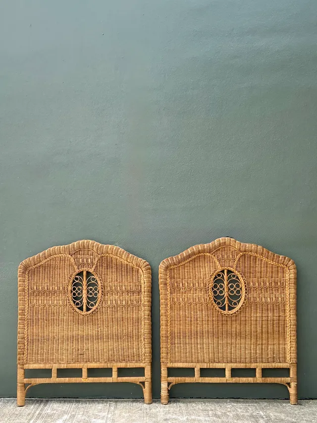 Vintage Ralph Lauren Rattan Twin Headboards - A Pair — additional photo 4