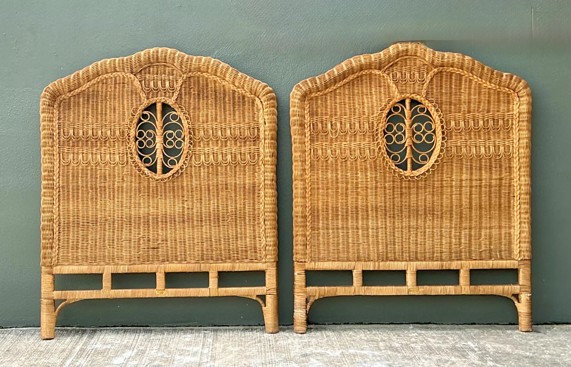 Vintage Ralph Lauren Rattan Twin Headboards - A Pair — additional photo 7