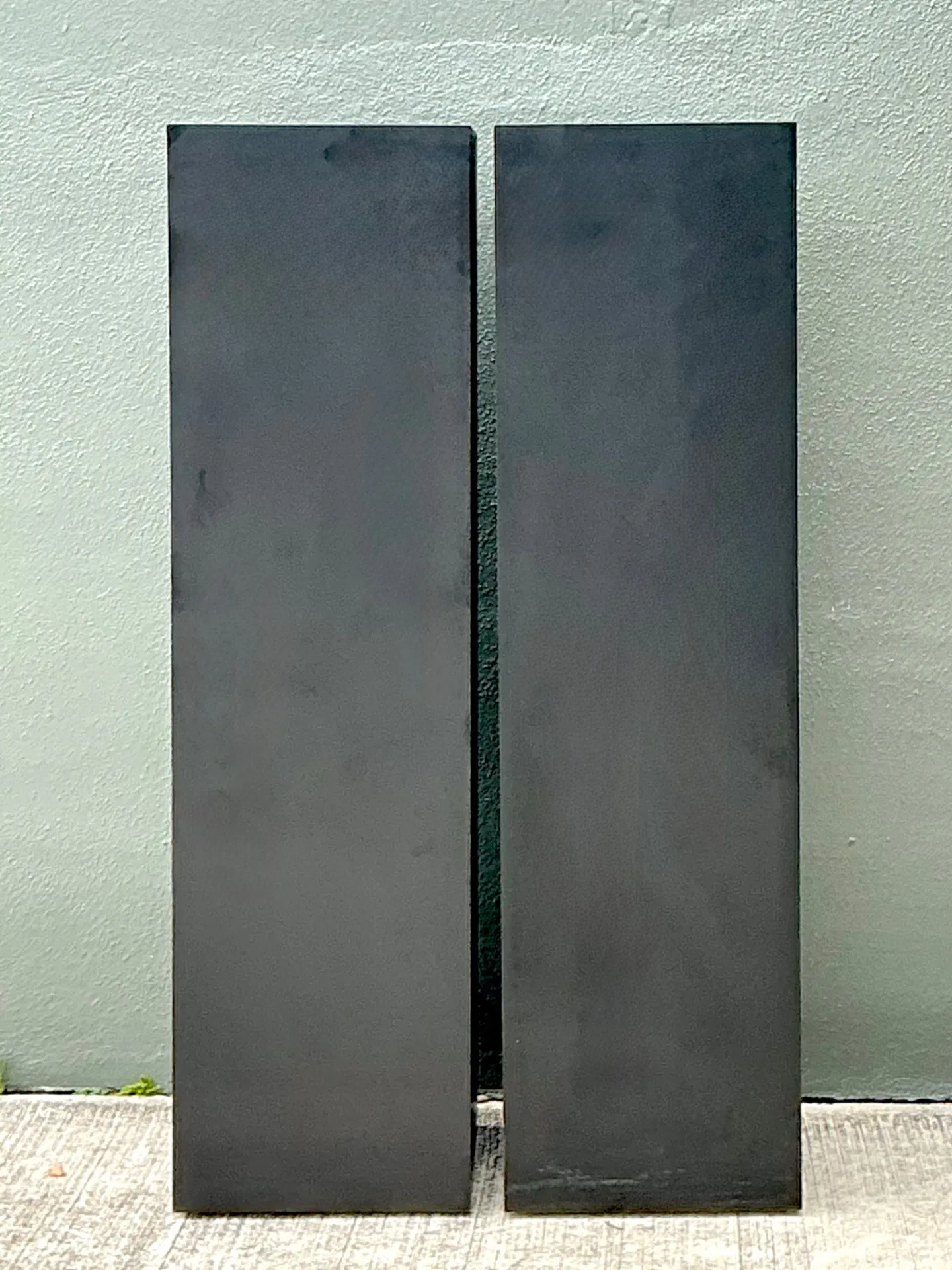 Vintage Modernist Matte Black Laminate Pedestals - A Pair — additional photo 3