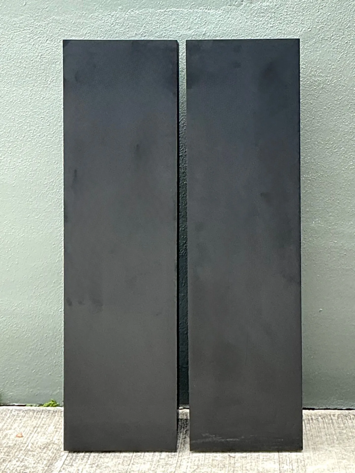 Vintage Modernist Matte Black Laminate Pedestals - A Pair — additional photo 2