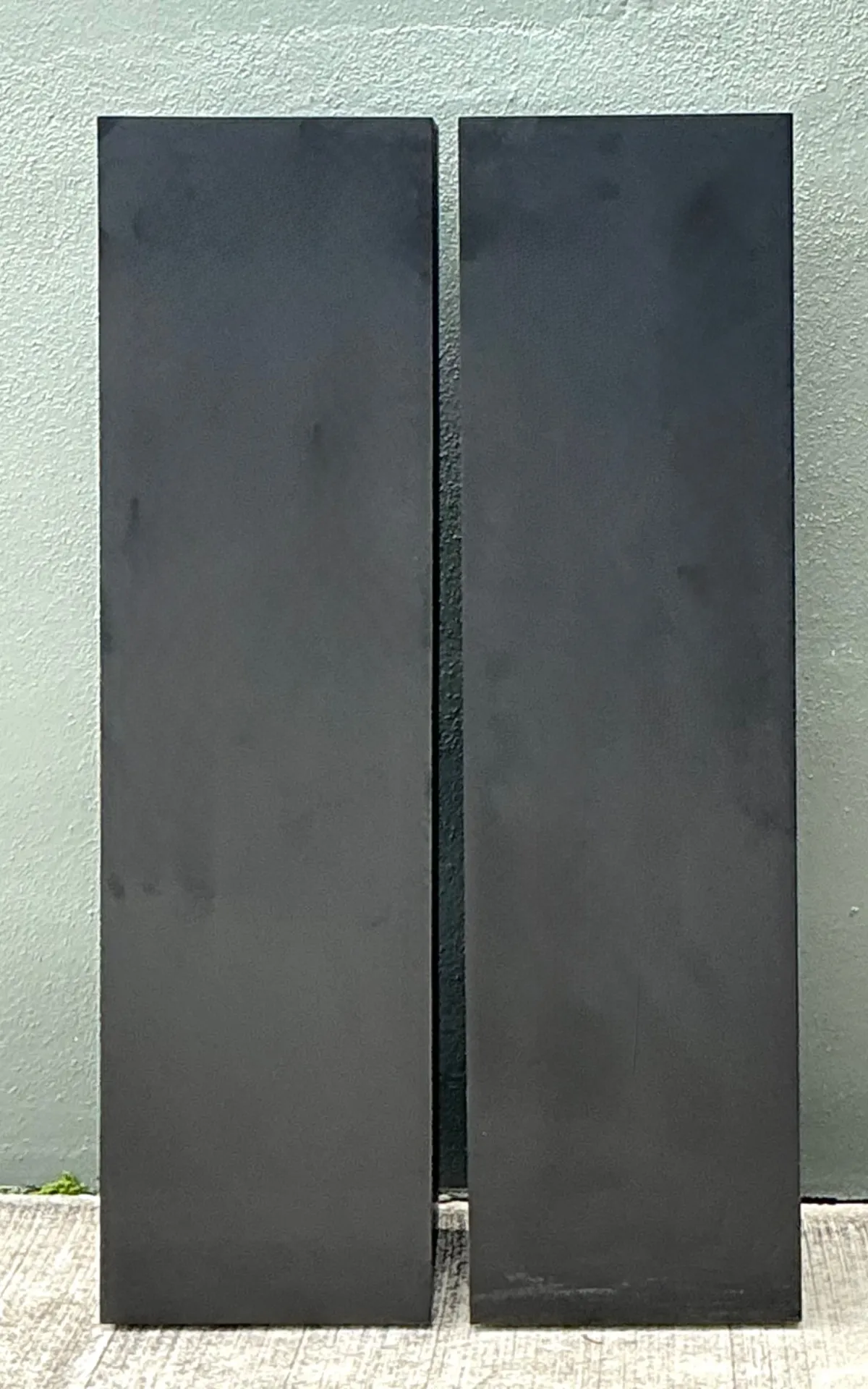 Vintage Modernist Matte Black Laminate Pedestals - A Pair — additional photo 2