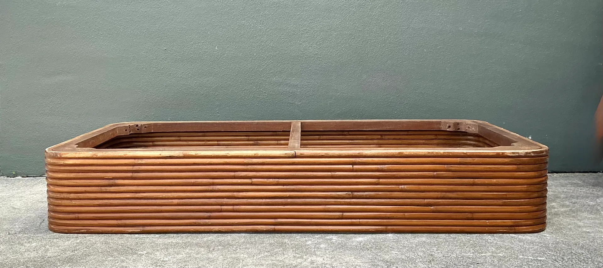 Vintage Stacked Rattan Twin Bed Platform — additional photo 1