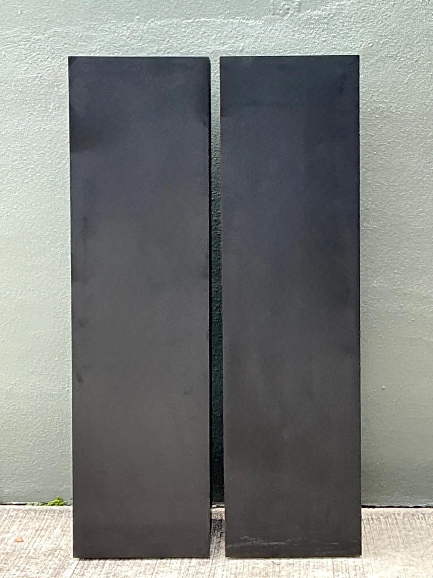 Vintage Modernist Matte Black Laminate Pedestals - A Pair — additional photo 5