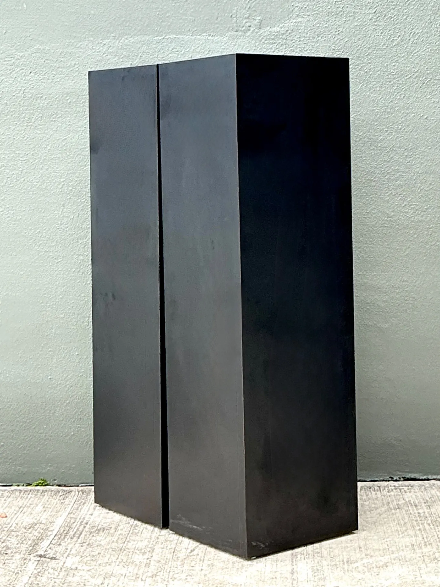 Vintage Modernist Matte Black Laminate Pedestals - A Pair — additional photo 7