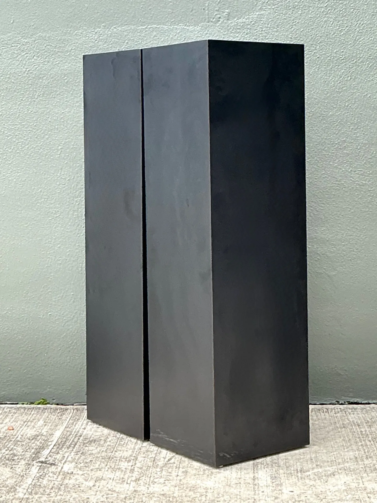 Vintage Modernist Matte Black Laminate Pedestals - A Pair — additional photo 4
