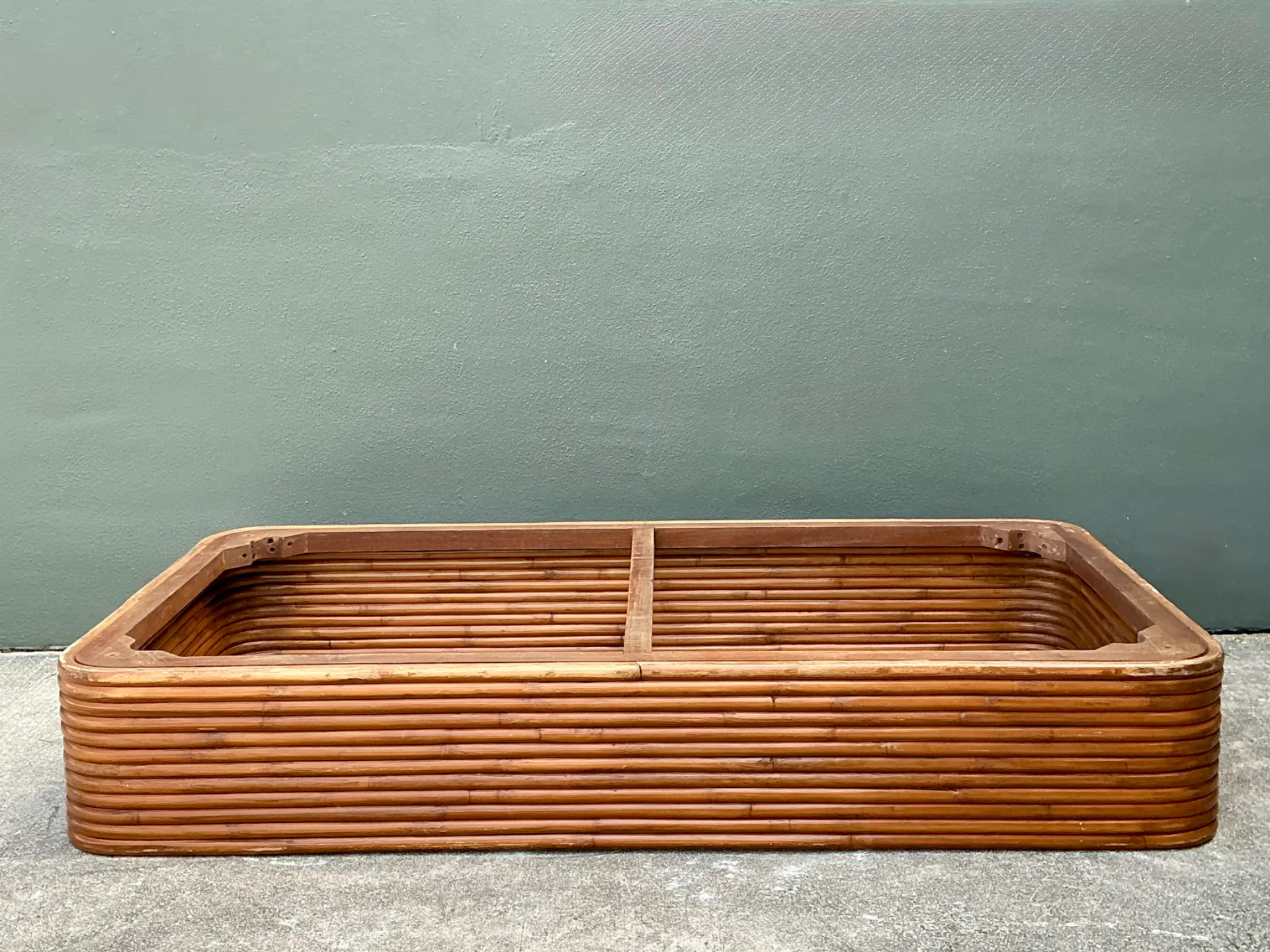 Vintage Stacked Rattan Twin Bed Platform — additional photo 7
