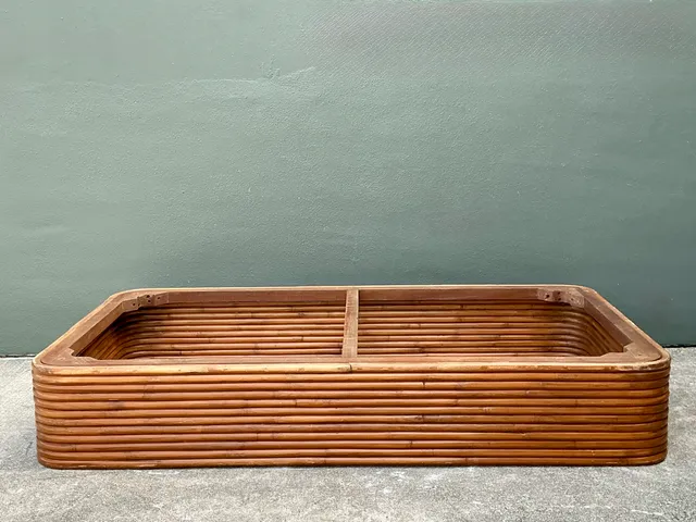 Vintage Stacked Rattan Twin Bed Platform — additional photo 7
