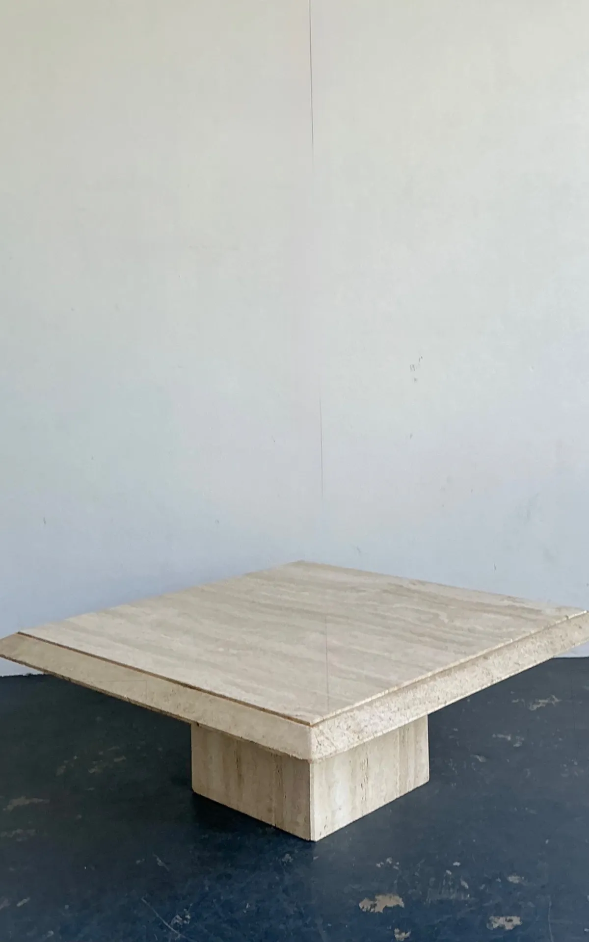 Vintage Italian Stone International Travertine Pedestal Coffee Table — additional photo 6