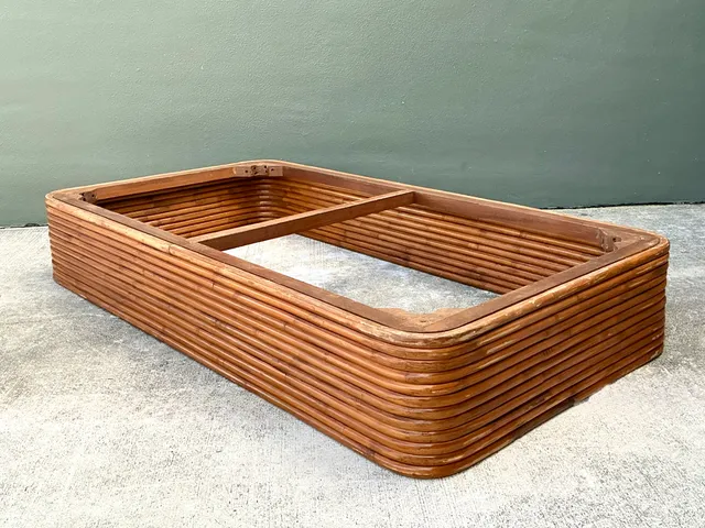 Vintage Stacked Rattan Twin Bed Platform — additional photo 2
