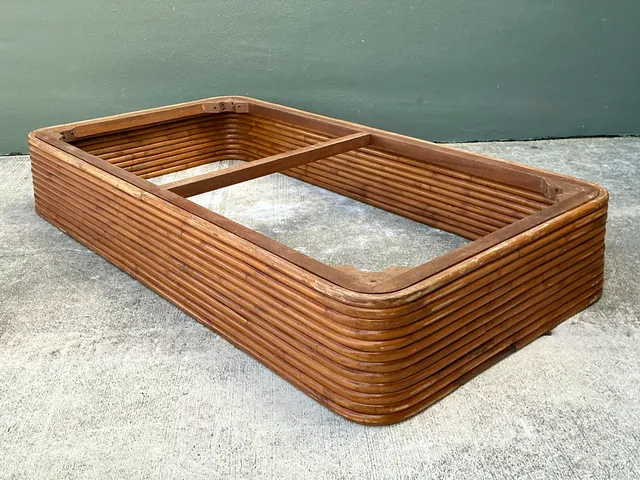 Vintage Stacked Rattan Twin Bed Platform — additional photo 5