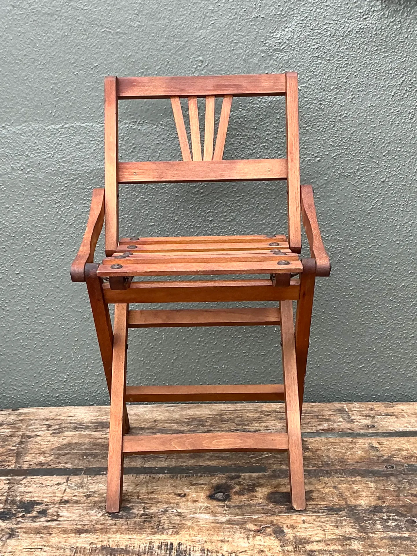 Vintage Children’s Wooden Slatted Folding Chair — additional photo 7