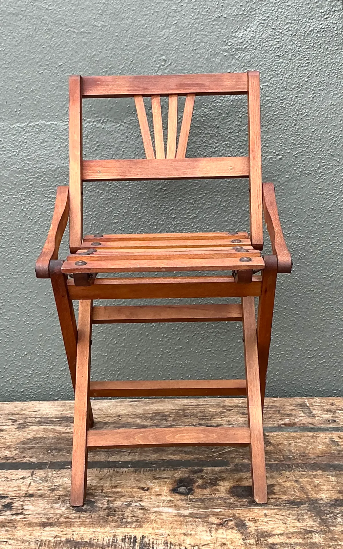 Vintage Children’s Wooden Slatted Folding Chair — additional photo 7