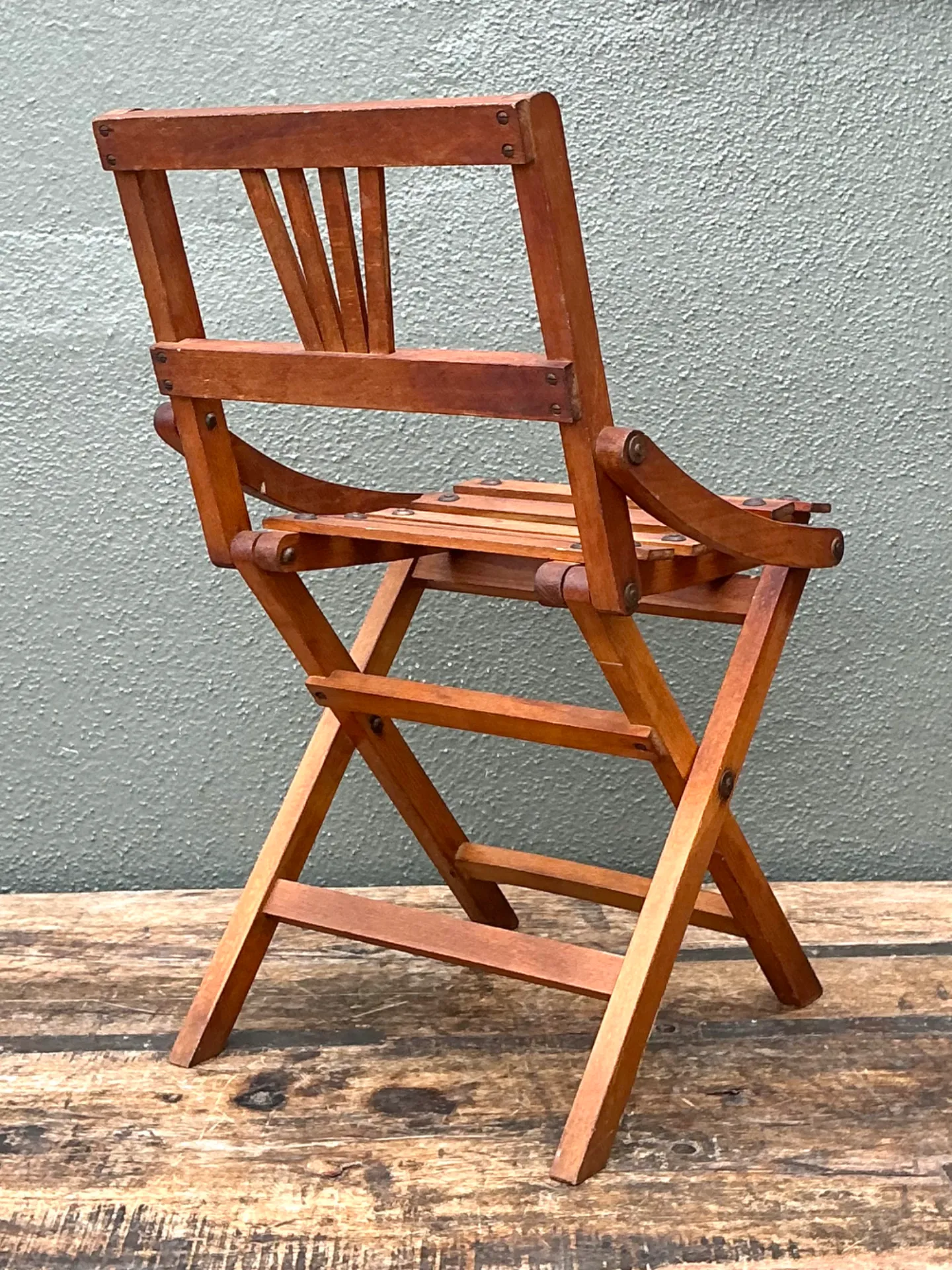 Vintage Children’s Wooden Slatted Folding Chair — additional photo 6