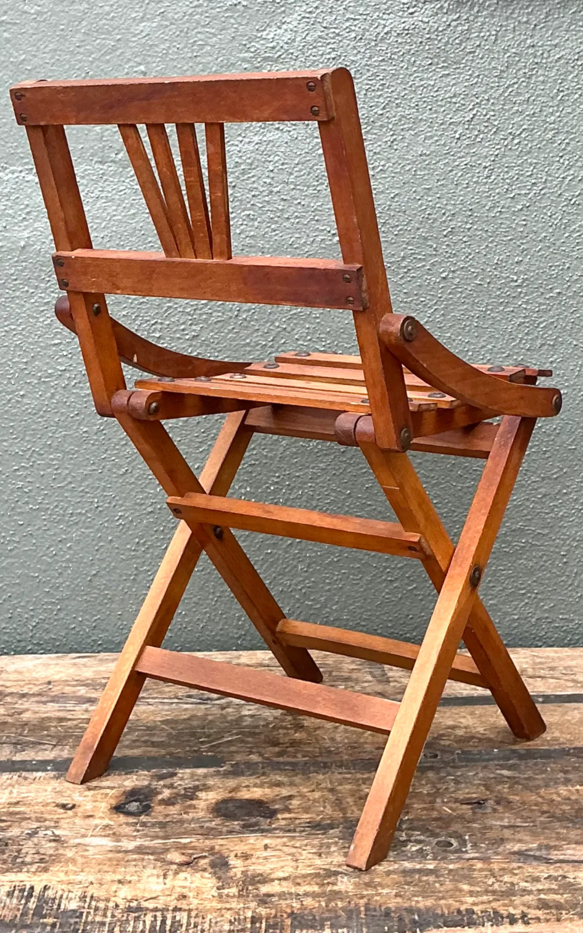 Vintage Children’s Wooden Slatted Folding Chair — additional photo 6