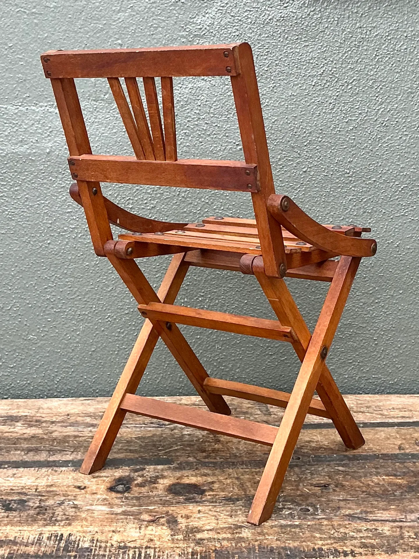 Vintage Children’s Wooden Slatted Folding Chair — additional photo 8