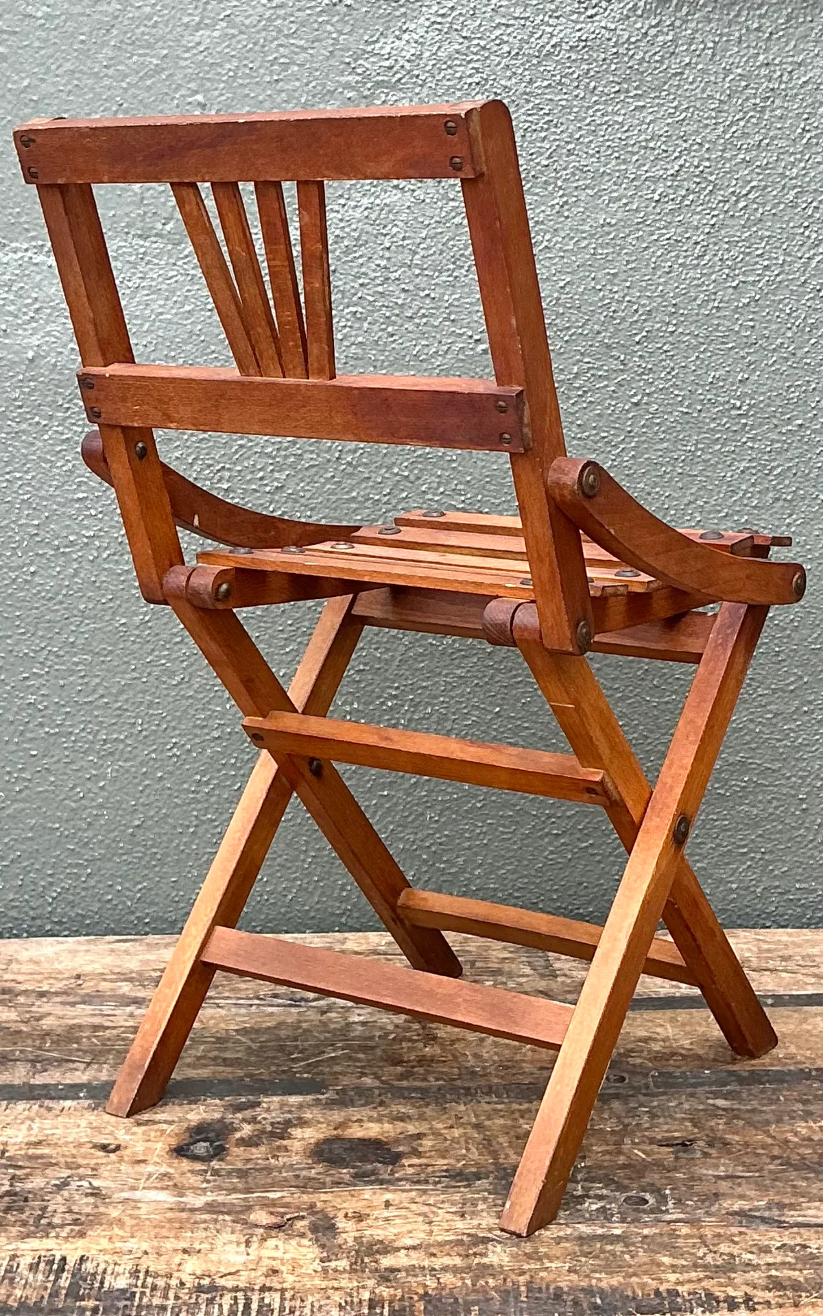 Vintage Children’s Wooden Slatted Folding Chair — additional photo 8