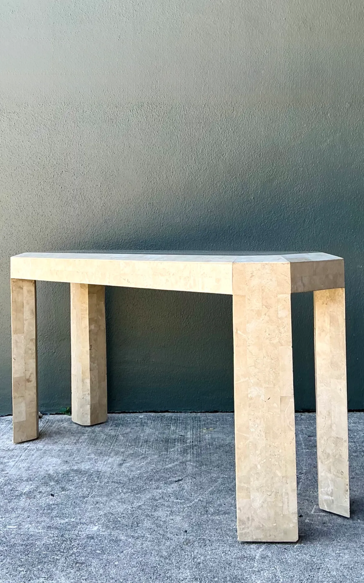 Vintage Tessellated Stone Console Table - Angle view