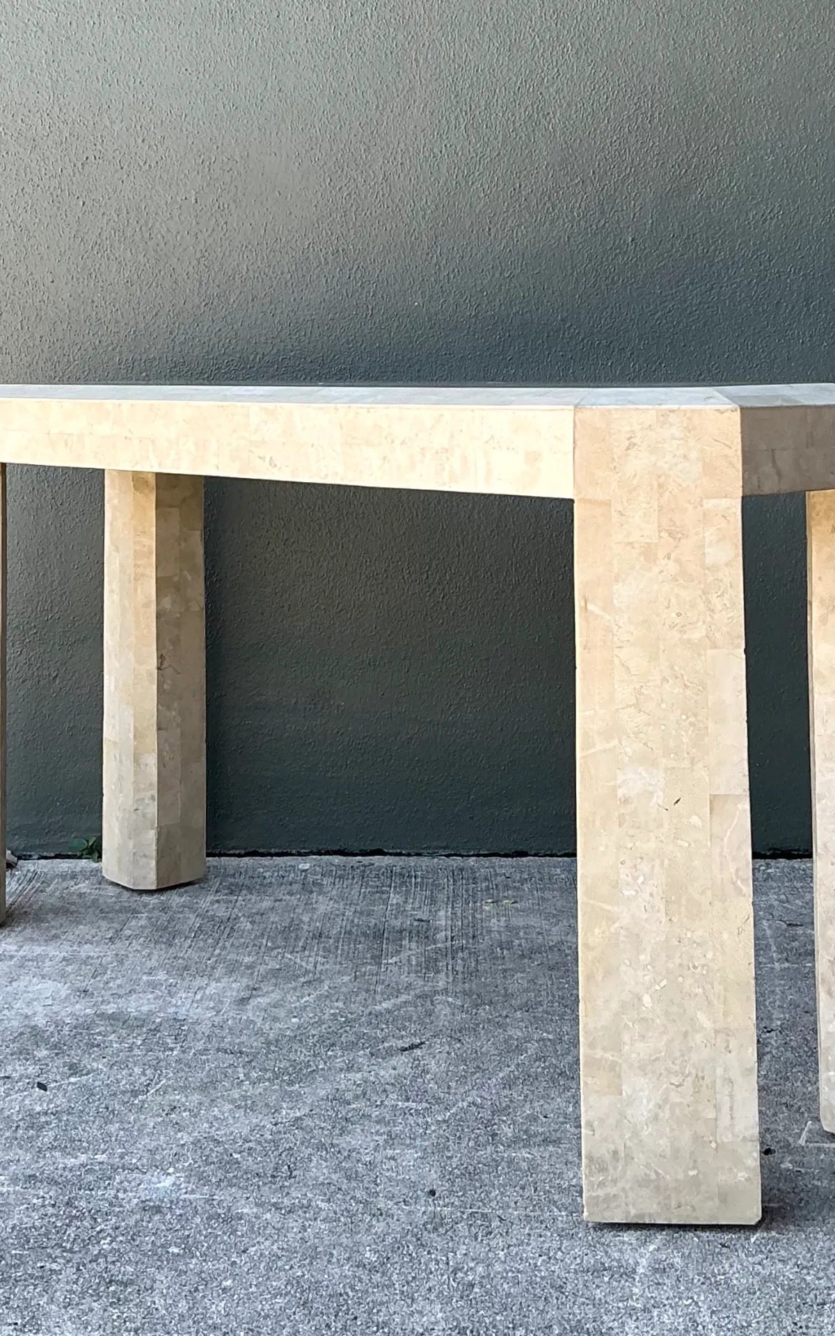 Vintage Tessellated Stone Console Table - Side view