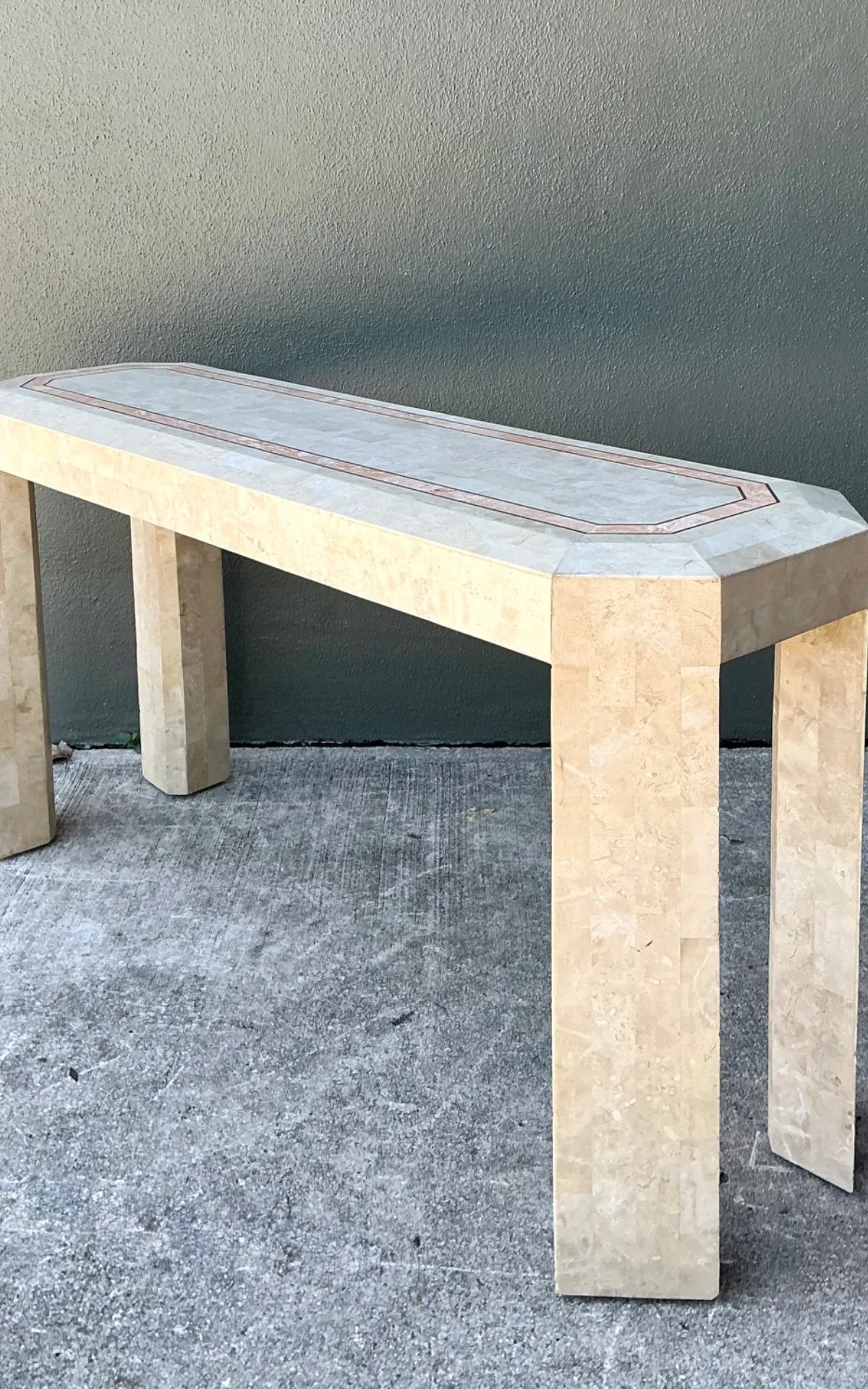 Vintage Tessellated Stone Console Table - Interior view