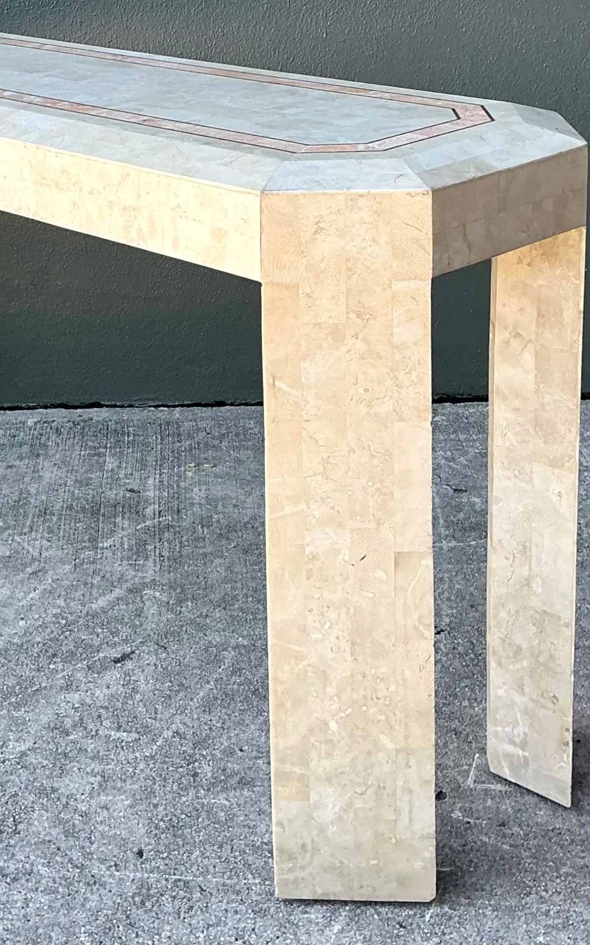Vintage Tessellated Stone Console Table - Top view