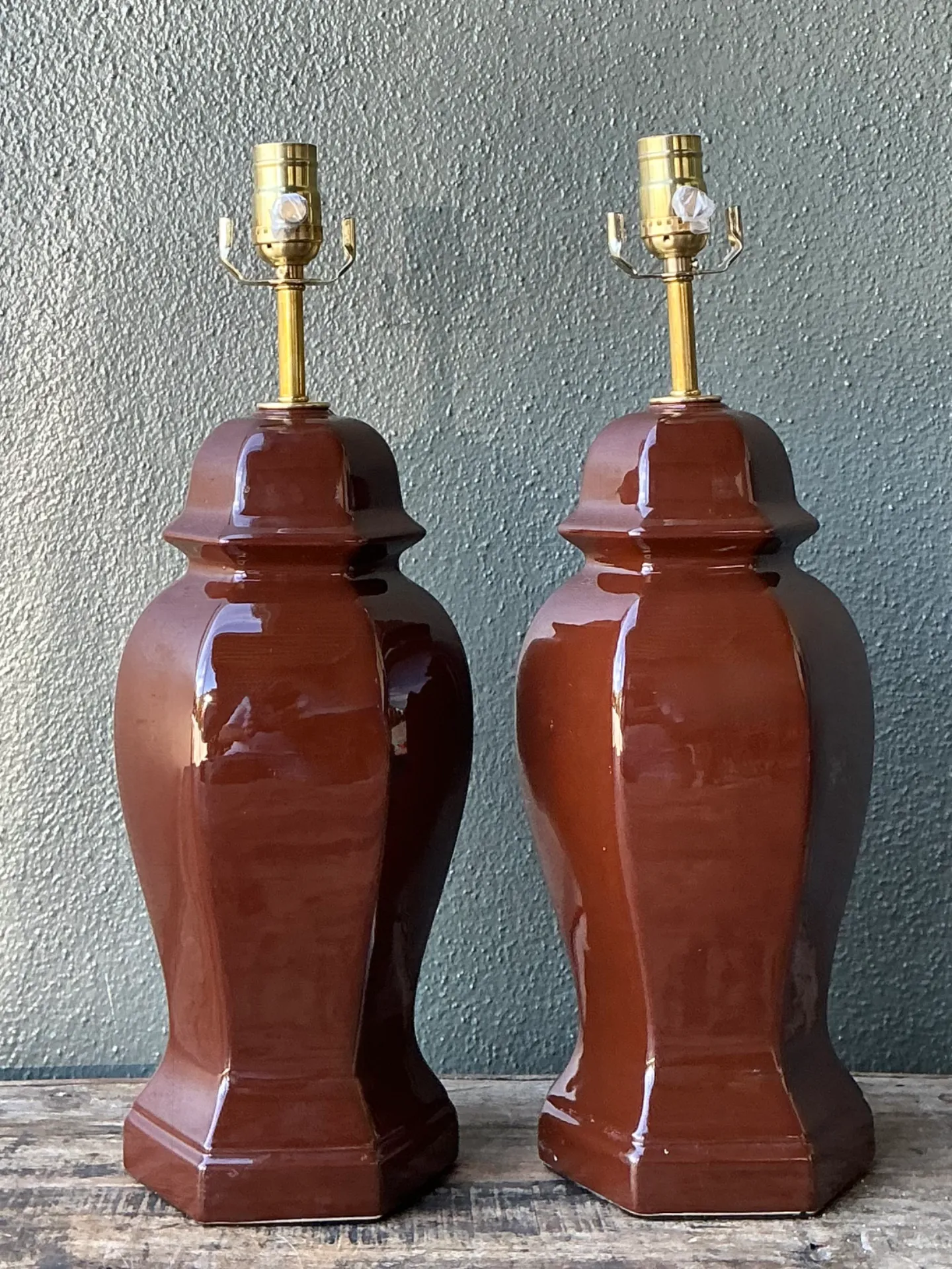 Vintage Ceramic Ginger Jar Table Lamps - A Pair — additional photo 7