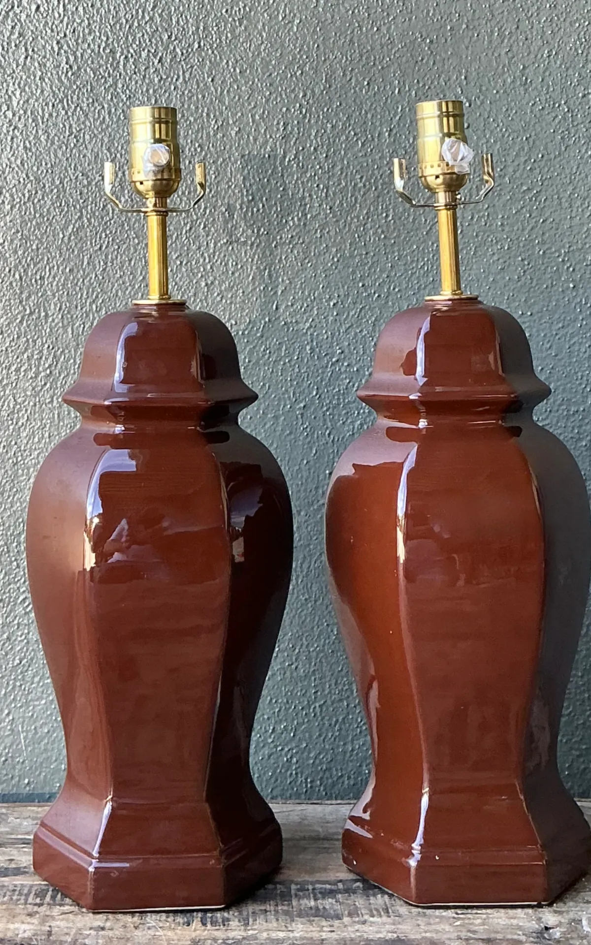 Vintage Ceramic Ginger Jar Table Lamps - A Pair — additional photo 7