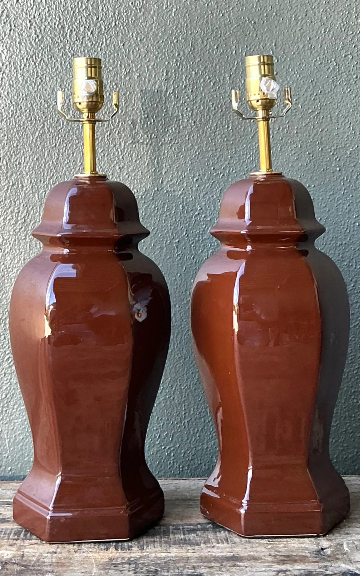 Vintage Ceramic Ginger Jar Table Lamps - A Pair — additional photo 4