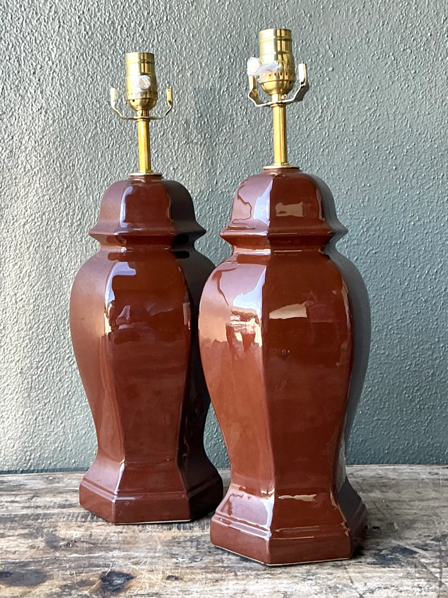 Vintage Ceramic Ginger Jar Table Lamps - A Pair — additional photo 8