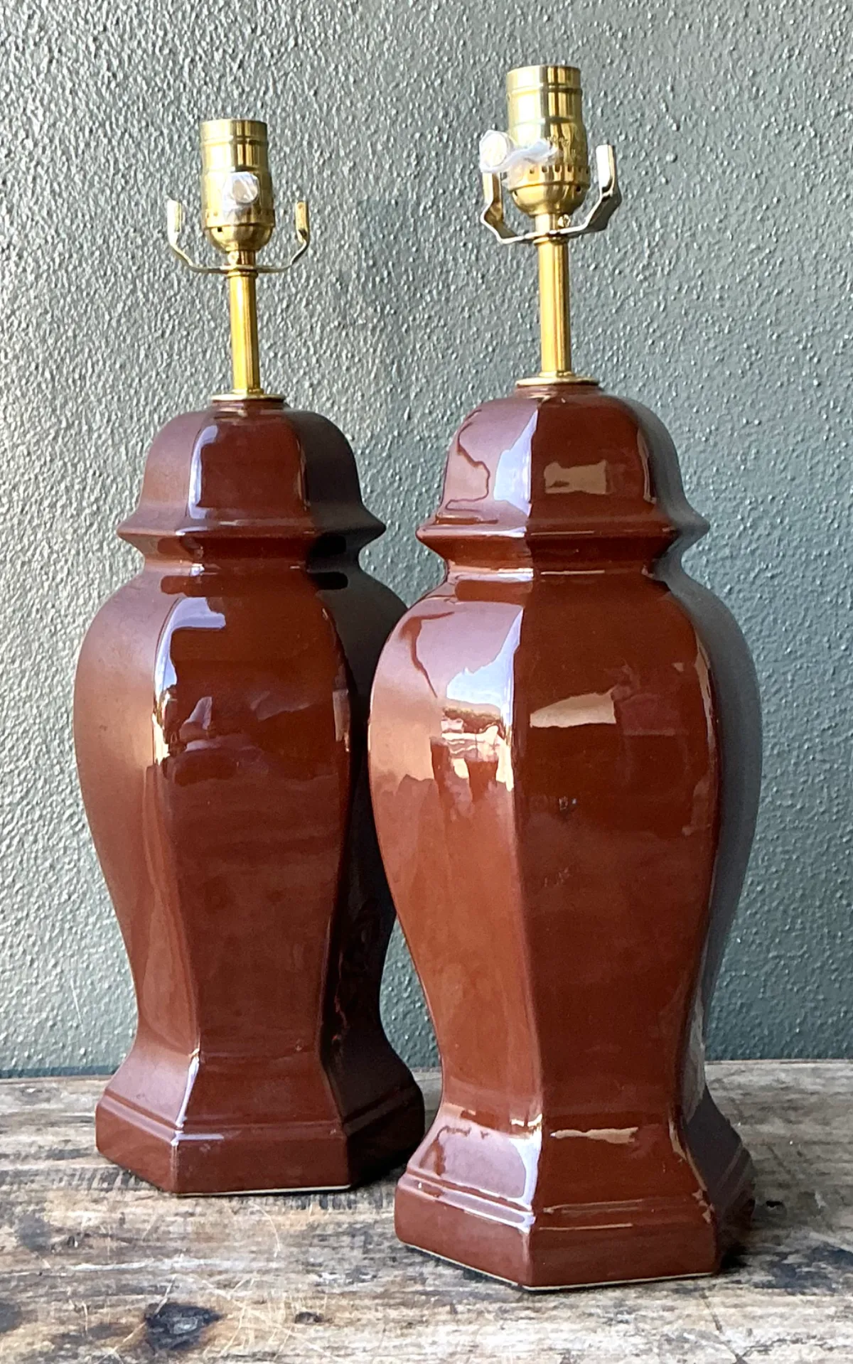 Vintage Ceramic Ginger Jar Table Lamps - A Pair — additional photo 8