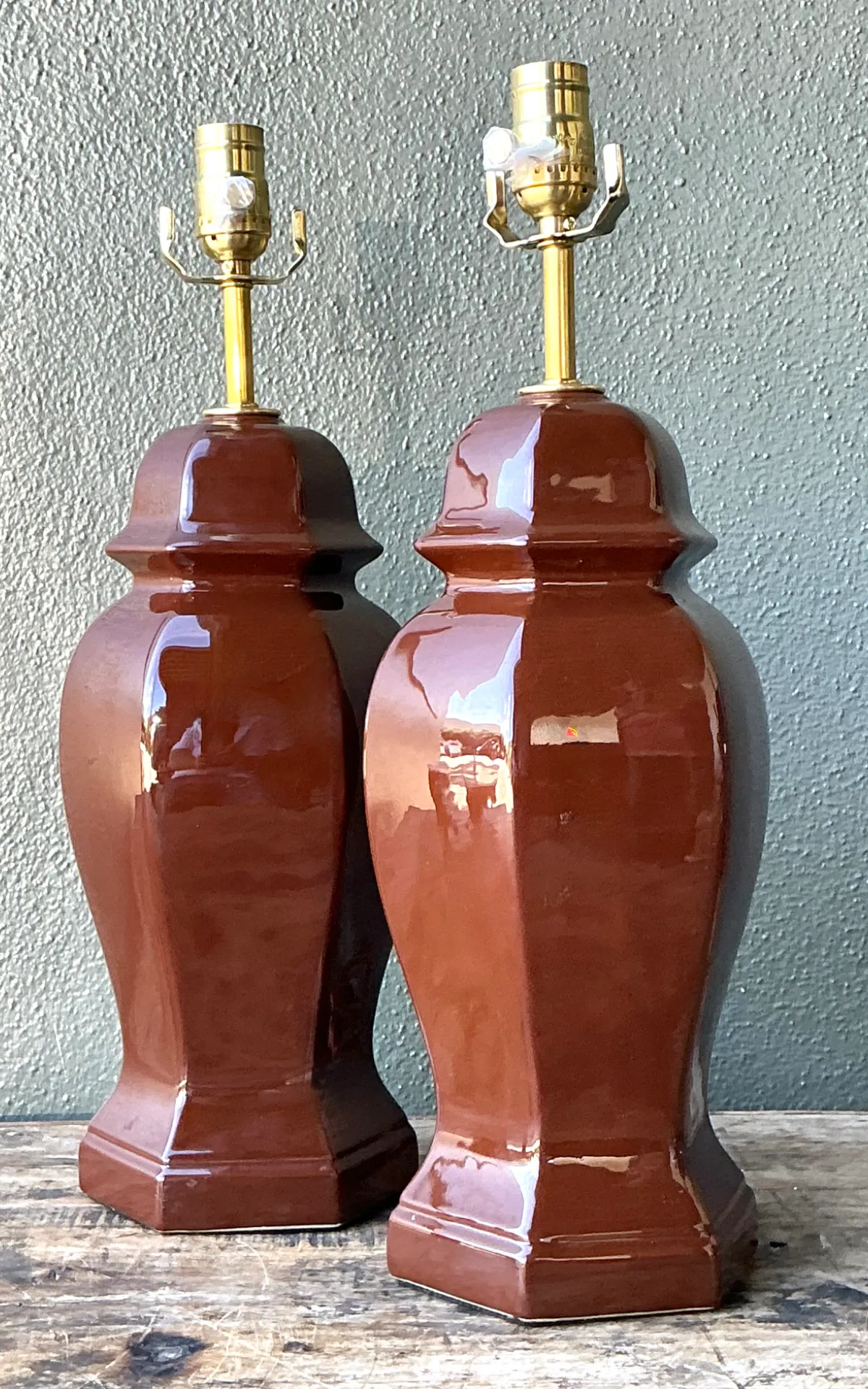 Vintage Ceramic Ginger Jar Table Lamps - A Pair — additional photo 5