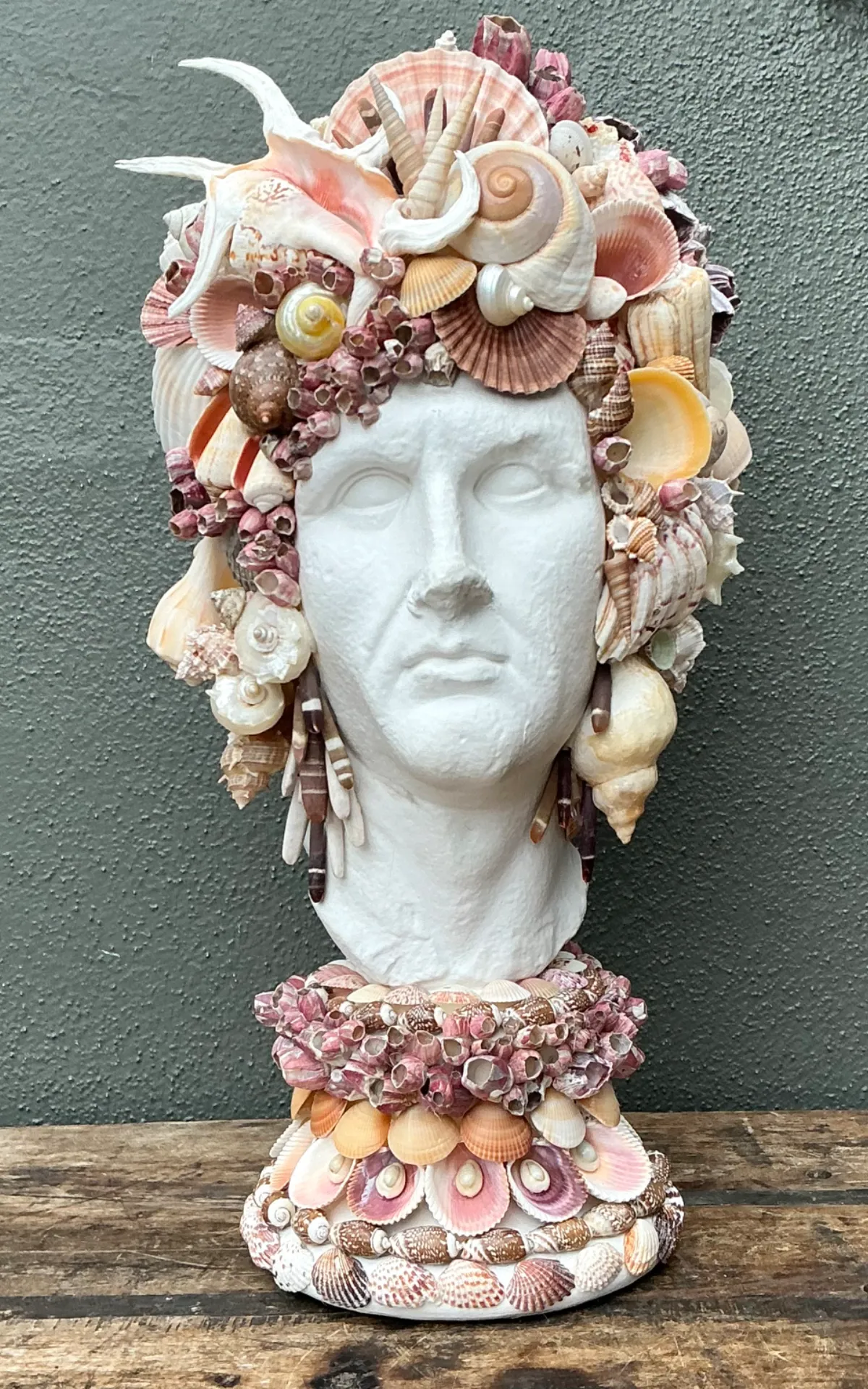 Vintage Shell Embellished Plaster Bust — additional photo 8