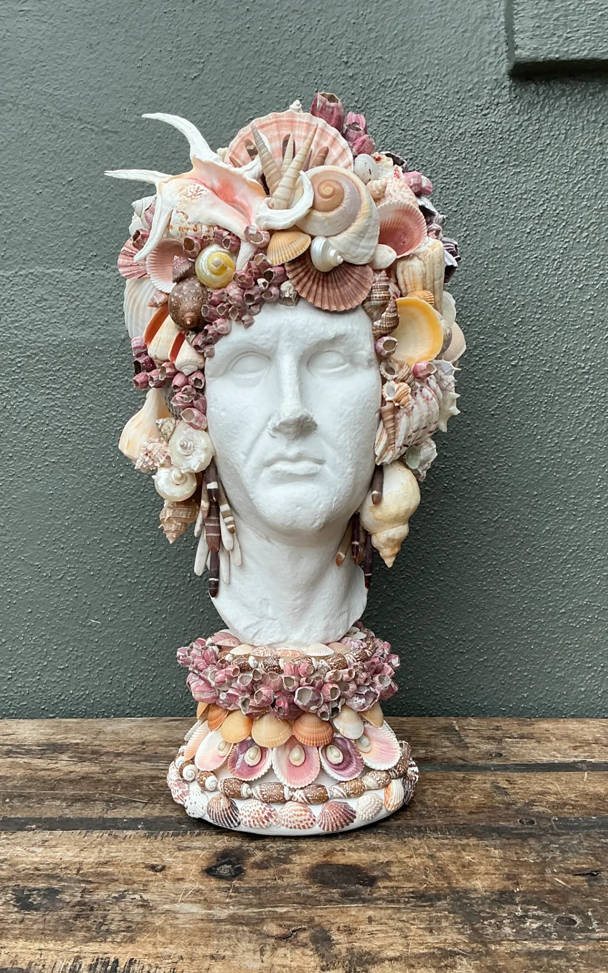 Vintage Shell Embellished Plaster Bust — additional photo 5