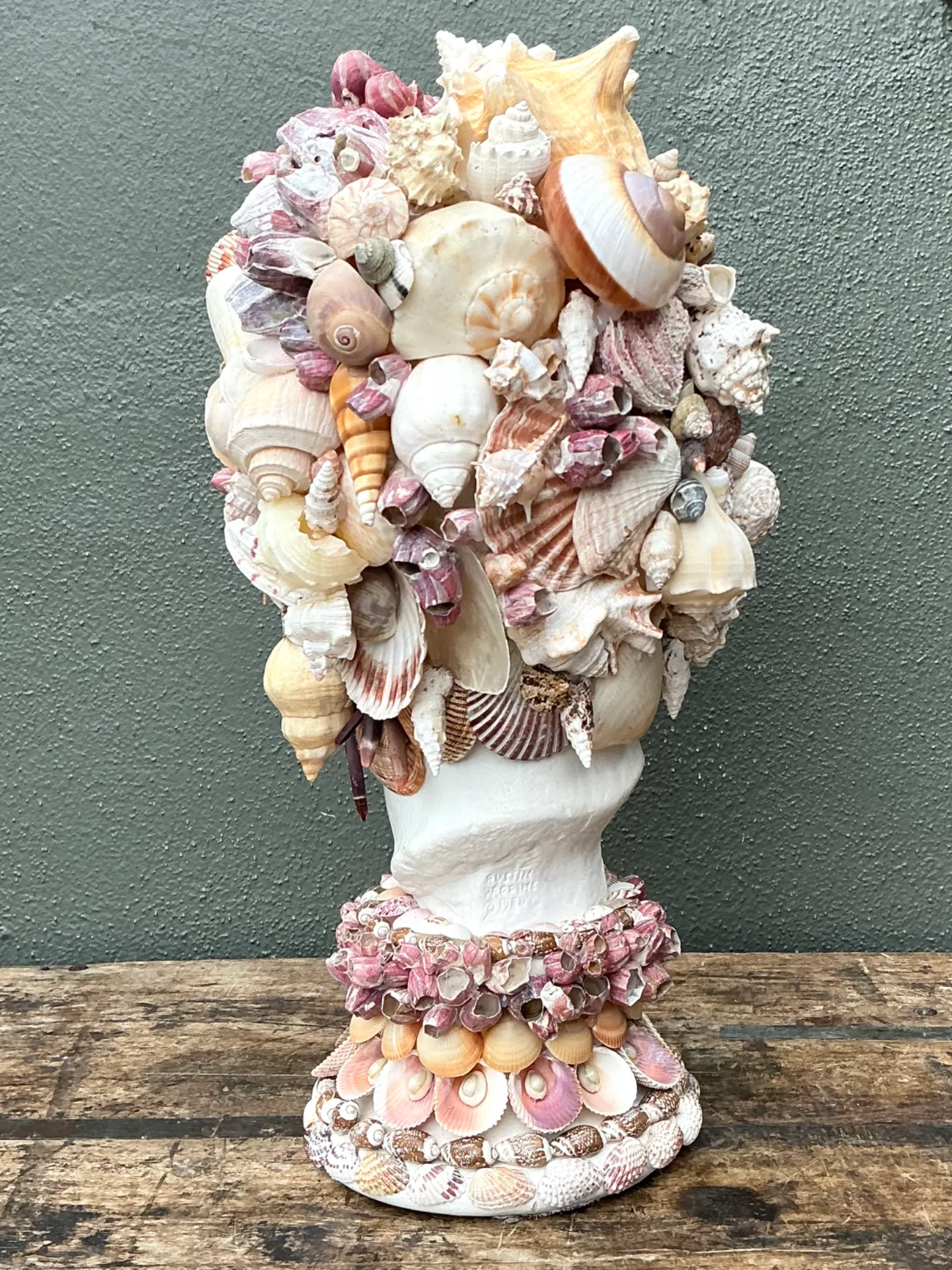 Vintage Shell Embellished Plaster Bust — additional photo 7