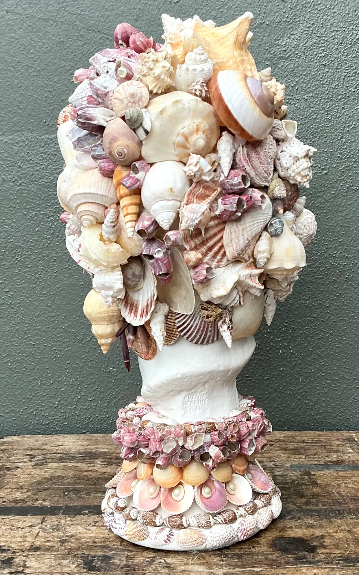 Vintage Shell Embellished Plaster Bust — additional photo 7