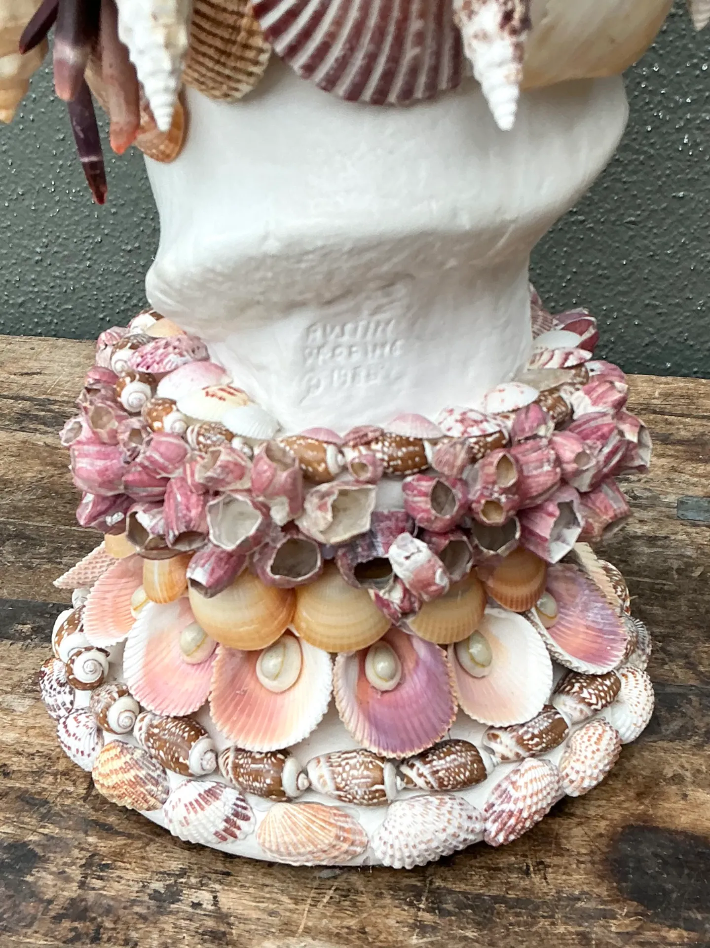 Vintage Shell Embellished Plaster Bust — additional photo 4
