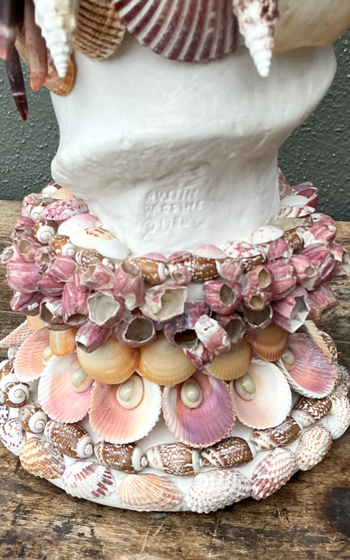 Vintage Shell Embellished Plaster Bust — additional photo 4