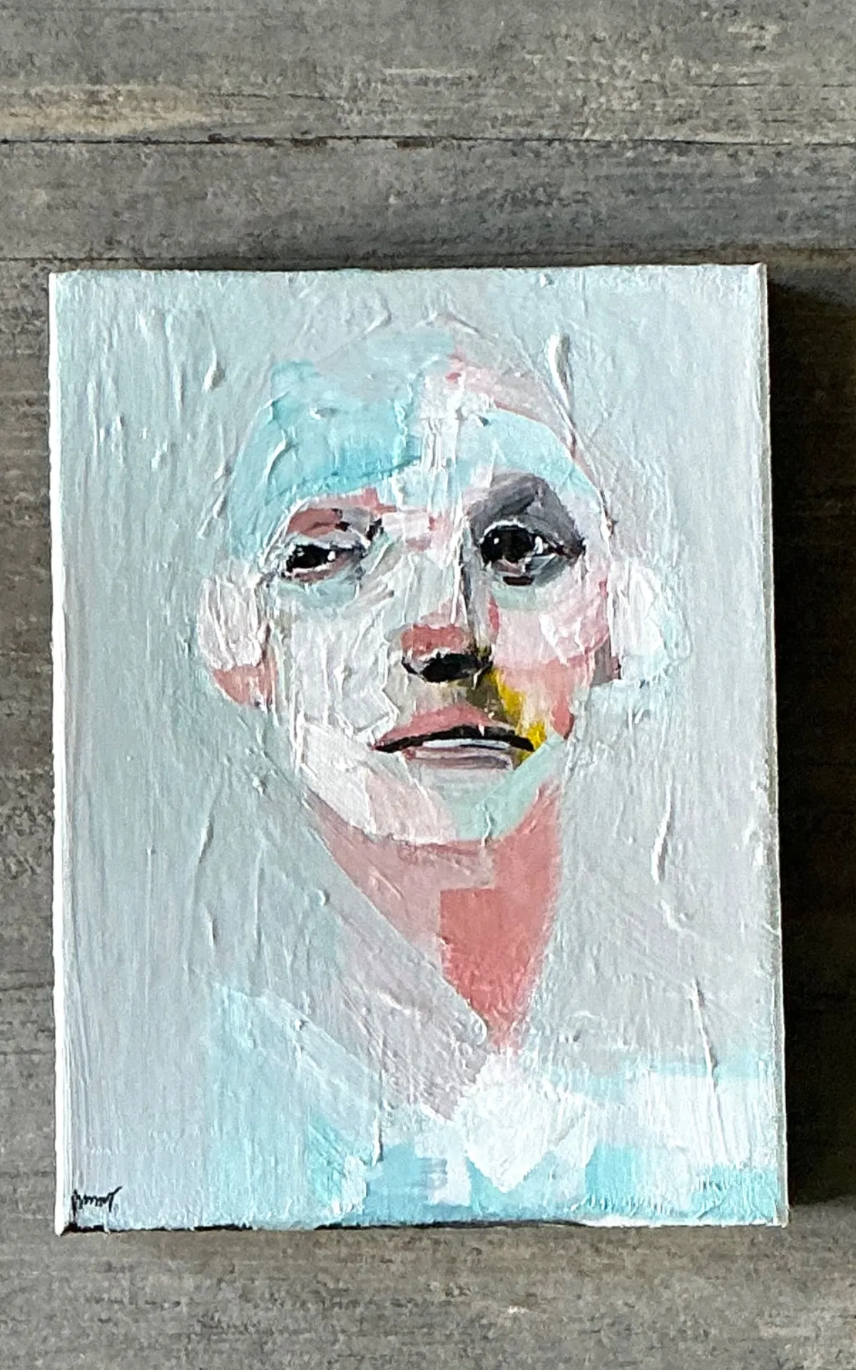 Vintage Abstract Expressionist Portrait Painting — additional photo 3
