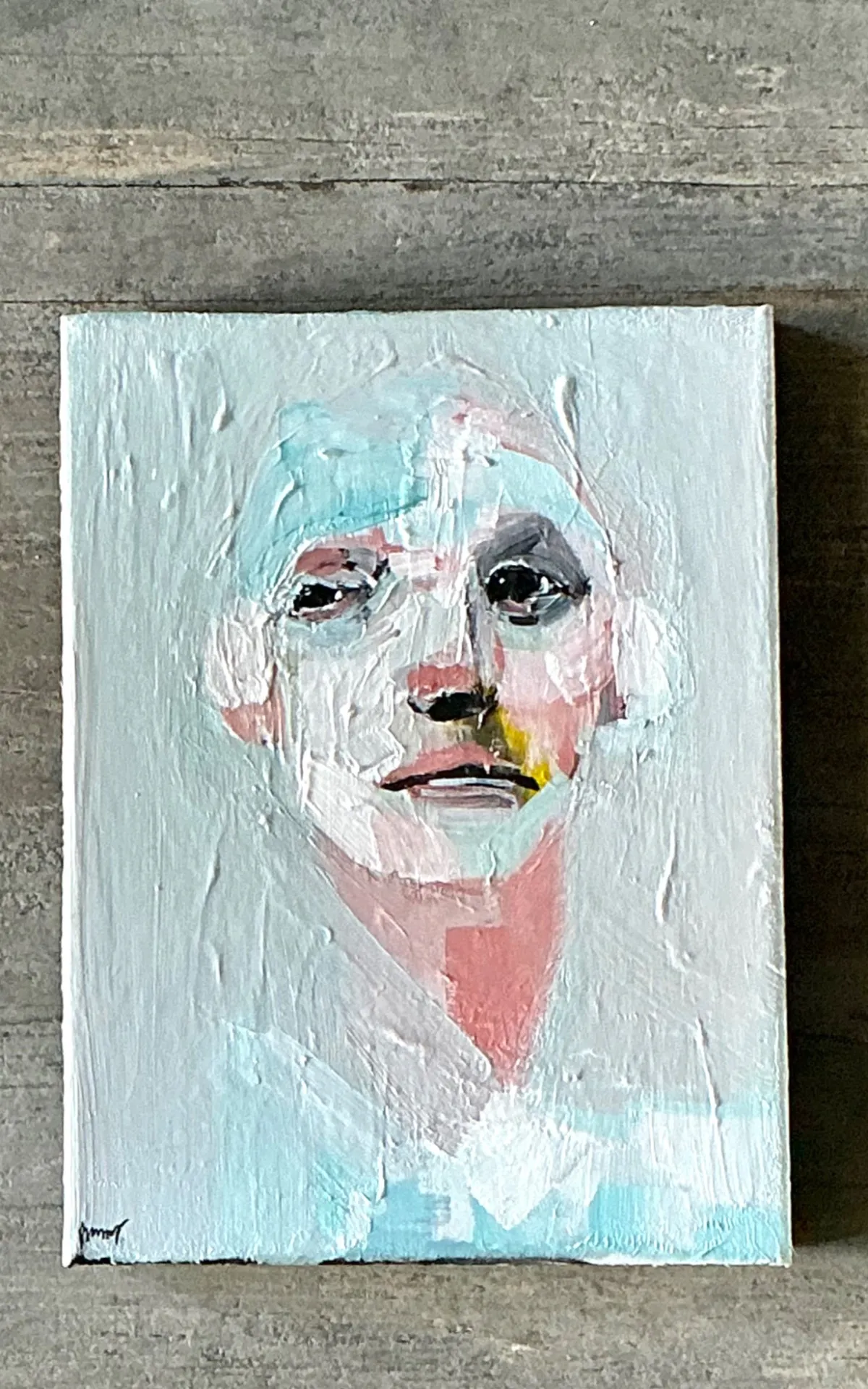 Vintage Abstract Expressionist Portrait Painting — additional photo 2