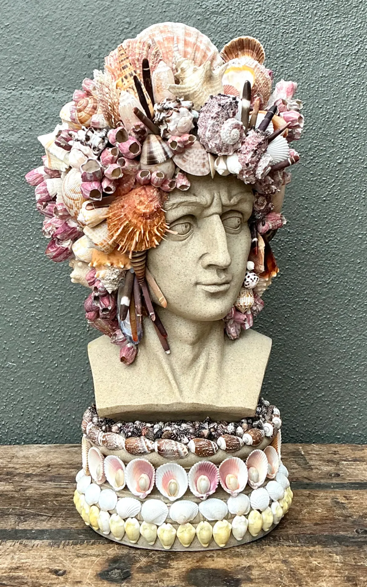Vintage Coastal Shell Embellished Bust