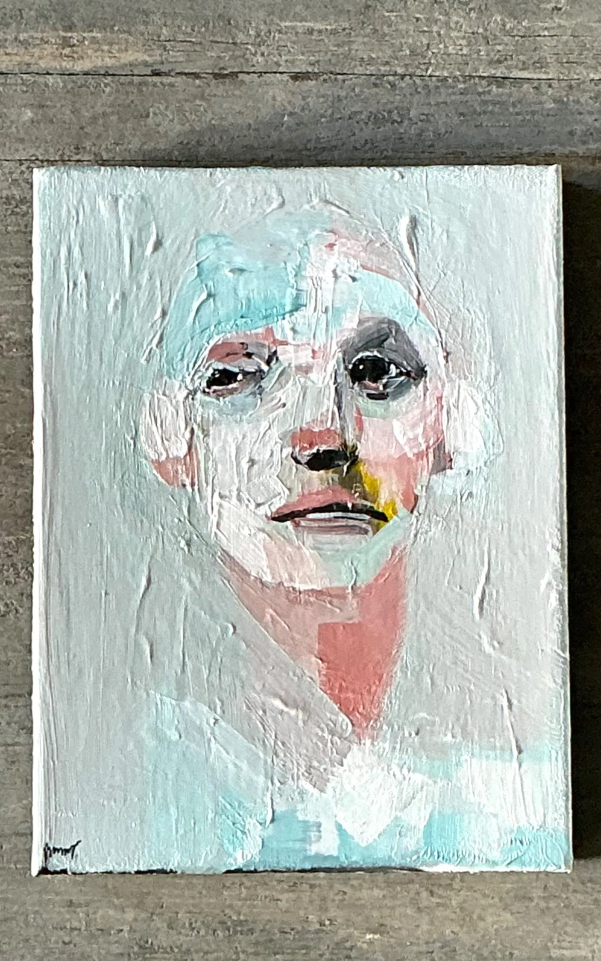 Vintage Abstract Expressionist Portrait Painting — additional photo 4