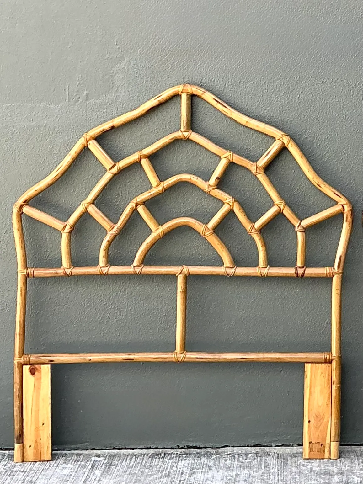 Vintage Rattan Web Twin Headboards - Pair — additional photo 7