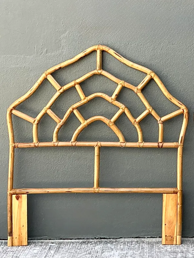 Vintage Rattan Web Twin Headboards - Pair — additional photo 7