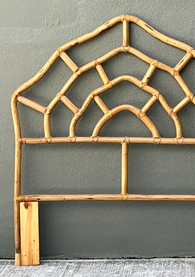Vintage Rattan Web Twin Headboards - Pair — additional photo 8